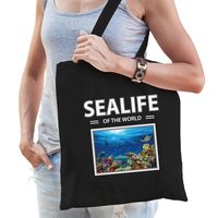 Vissen tasje zwart volwassenen en kinderen - sealife of the world kado boodschappen tas