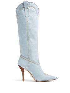 Stuart Weitzman bottes d'inspiration western en jean - Bleu