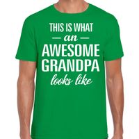 Awesome Grandpa / opa cadeau t-shirt groen heren - Vaderdag - thumbnail