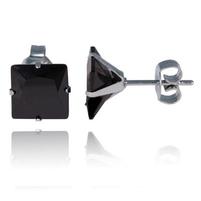 LGT Jewels Stud oorbellen Edelstaal Classic Black 6mm