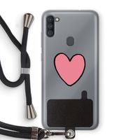 Hartje: Samsung Galaxy A11 Transparant Hoesje met koord