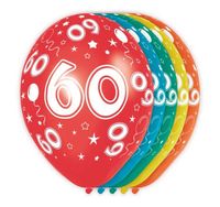 Verjaardag ballonnen 60 jaar (5st)