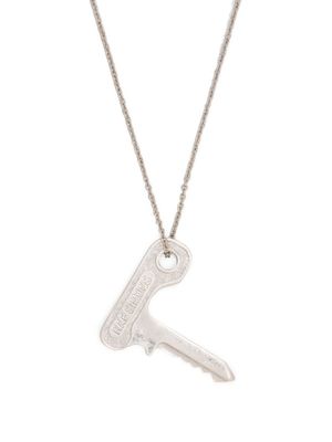 Raf Simons collier à pendentif clé - Argent