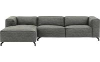 Goossens Bank Calvin grijs, micro leer, 3,5-zits, modern design