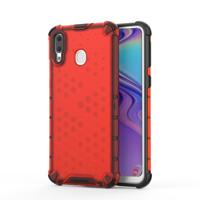 Schokbestendige honingraat PC + TPU Case voor Galaxy M20 (rood)