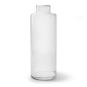Bloemenvaas Willem - helder transparant - glas - D11,5 x H32 cm - fles vorm vaas