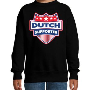 Nederland / Dutch schild supporter sweater zwart voor kinder