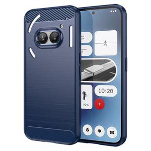 Nothing Phone (2a) Geborsteld TPU Hoesje - Koolstofvezel - Blauw