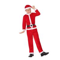 Kerstman verkleed kostuum - voor kinderen - 4 delig - polyester - kerstmannenpak Kerstman verkleed kostuum - voor kinderen - 4 delig - polyester - kerstmannenpak