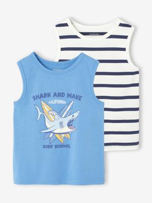 Set van 2 hemdjes voor jongens veel blauw