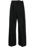 MM6 Maison Margiela pantalon de tailleur plissé à taille haute - Noir