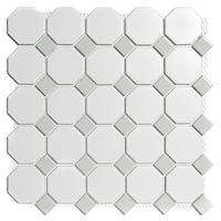 The Mosaic Factory Paris octagon mozaïek tegels 30x30 wit/grijs