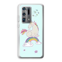 Regenboog eenhoorn: Huawei P40 Pro Plus Transparant Hoesje