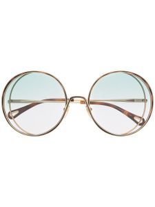 Chloé Eyewear lunettes de soleil à monture ronde oversize - Or