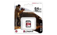 Kingston Technology 64GB Canvas React Plus SDHC UHS-II 300R/260W U3 V90 voor Full HD/4K/8K - thumbnail