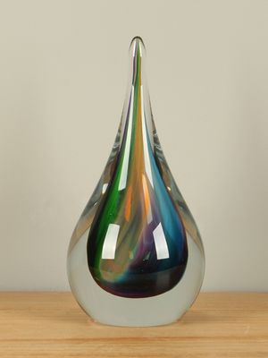 Glazen druppel Regenboog, 26 cm.