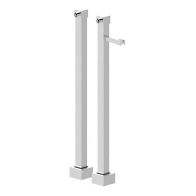 Wiesbaden vrijstaande badkraan koppelingen 92 cm vierkant chroom