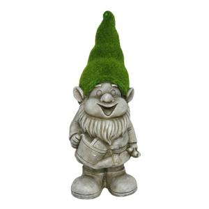 Tuinkabouter beeldje - Dwarf Dweazel - Polystone - grasgroene muts - 52 cm