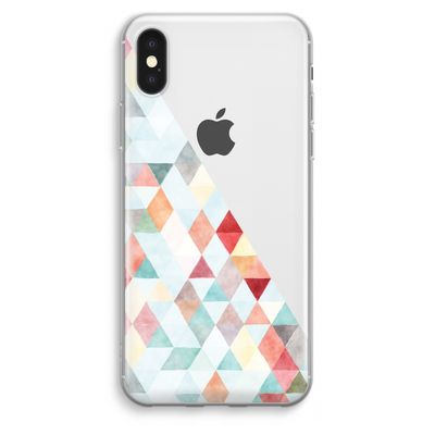 Gekleurde driehoekjes pastel: iPhone XS Max Transparant Hoesje