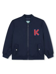 Kenzo Kids veste bomber à logo brodé - Bleu