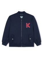 Kenzo Kids veste bomber à logo brodé - Bleu - thumbnail