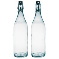 Bormioli Rocco beugelfles/weckfles - 2x - transparant - glas - 1 liter