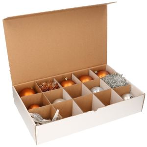 8x Kerstversiering opbergen doos met deksel voor 10 cm Kerstballen   -
