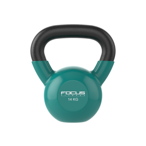 Kettlebell - Focus Fitness Vinyl - 14 kg - Groen