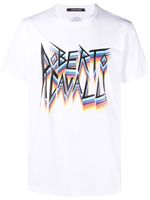 Roberto Cavalli t-shirt à logo graffiti imprimé - Blanc Roberto Cavalli t-shirt à logo graffiti imprimé - Blanc