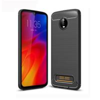 Geborsteld textuur koolstofvezel TPU Case voor Motorola Moto Z4 Play (zwart)