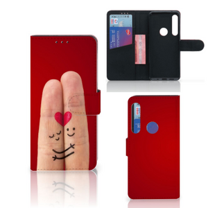 Motorola One Action Wallet Case met Pasjes Liefde - Origineel Romantisch Cadeau