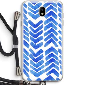 Blauwe pijlen: Samsung Galaxy J7 (2017) Transparant Hoesje met koord