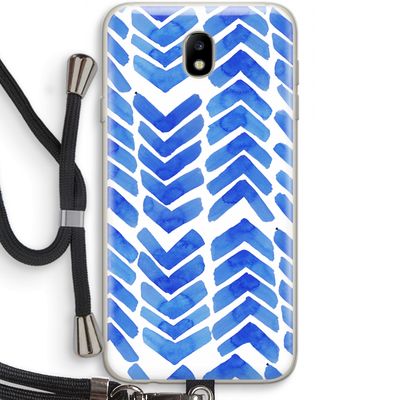 Blauwe pijlen: Samsung Galaxy J7 (2017) Transparant Hoesje met koord