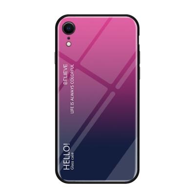 Kleurovergang glas Case voor iPhone XR (magenta)