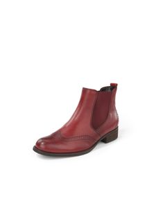 Chelsea-boots van nappaleer met perforatie Van Gabor rood Chelsea-boots van nappaleer met perforatie Van Gabor rood