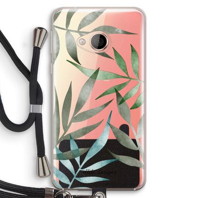Tropical watercolor leaves: HTC U Play Transparant Hoesje met koord