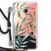 Tropical watercolor leaves: HTC U Play Transparant Hoesje met koord