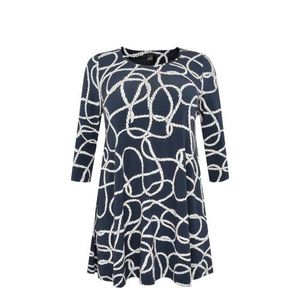 Yoek tuniek met printopdruk donkerblauw