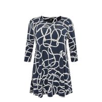 Yoek tuniek met printopdruk donkerblauw - thumbnail