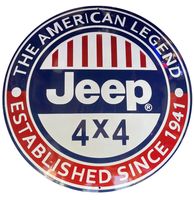 Jeep The American Legend Emaille Bord - 60 cm ø - thumbnail