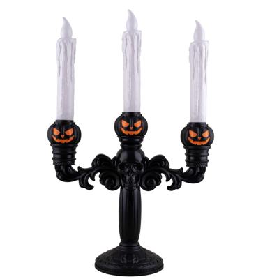Skeletkandelaar met 3 led kaarsen