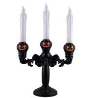 Skeletkandelaar met 3 led kaarsen