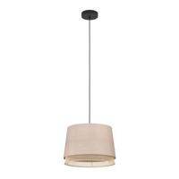 EGLO Tabley Hanglamp - E27 - Ø 38 cm - Natuur|Bruin|Zwart - Textiel