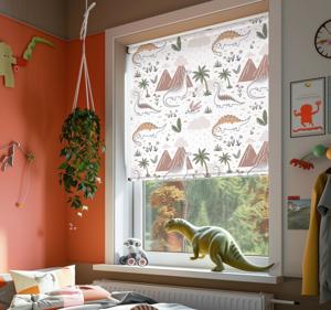 Scandinavische stijl raambekleding dinosaurus