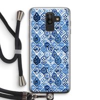 Blauw motief: Samsung Galaxy J8 (2018) Transparant Hoesje met koord