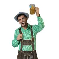 Carnaval verkleed geruite blouse - heren - groen - Oktoberfest/Cowboy