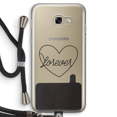 Forever heart black: Samsung Galaxy A5 (2017) Transparant Hoesje met koord