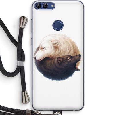 Yin Yang Wolves: Huawei P Smart (2018) Transparant Hoesje met koord