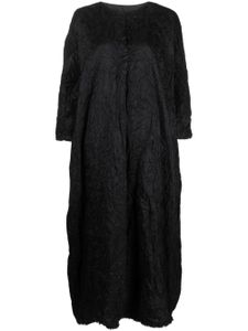 Daniela Gregis robe mi-longue en soie à effet froissé - Noir