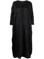 Daniela Gregis robe mi-longue en soie à effet froissé - Noir